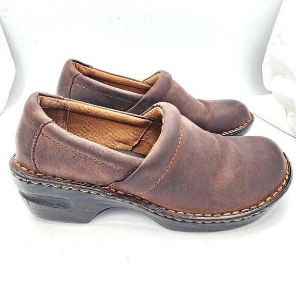 B.O.C. Women's Brown Leather Clogs Size 8.5 M - Picture 3 of 10
